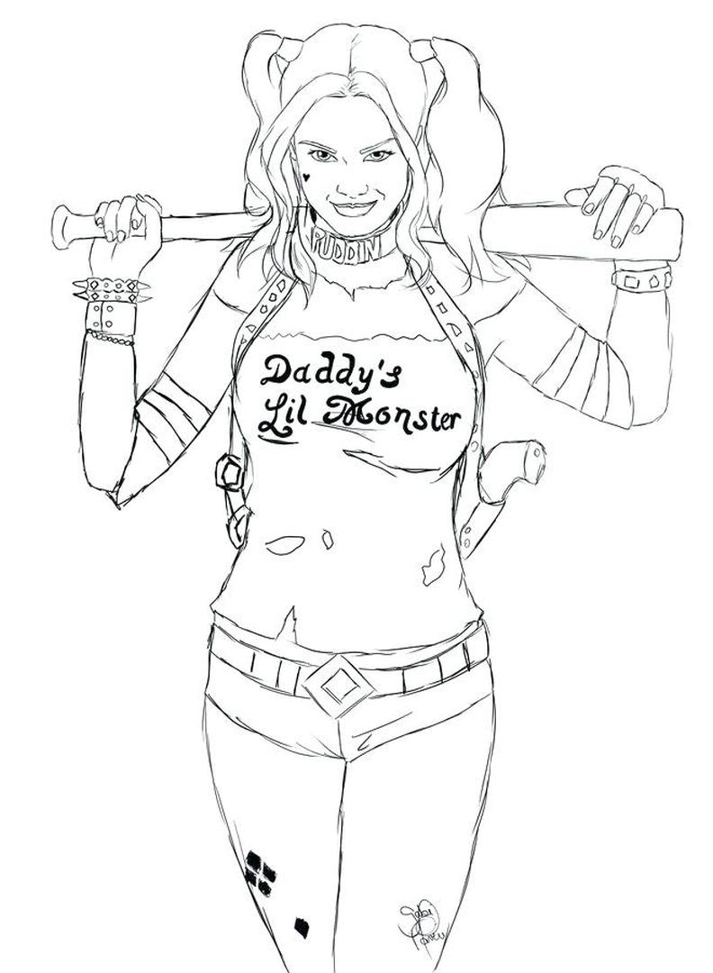 harley quinn coloring pages for kids