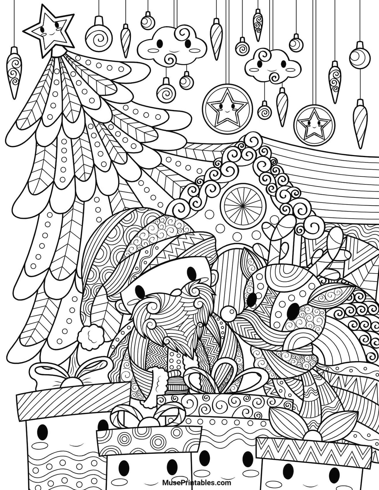 Get This Kawaii Coloring Pages Christmas for Adults Christmas Presents Coloring Sheets