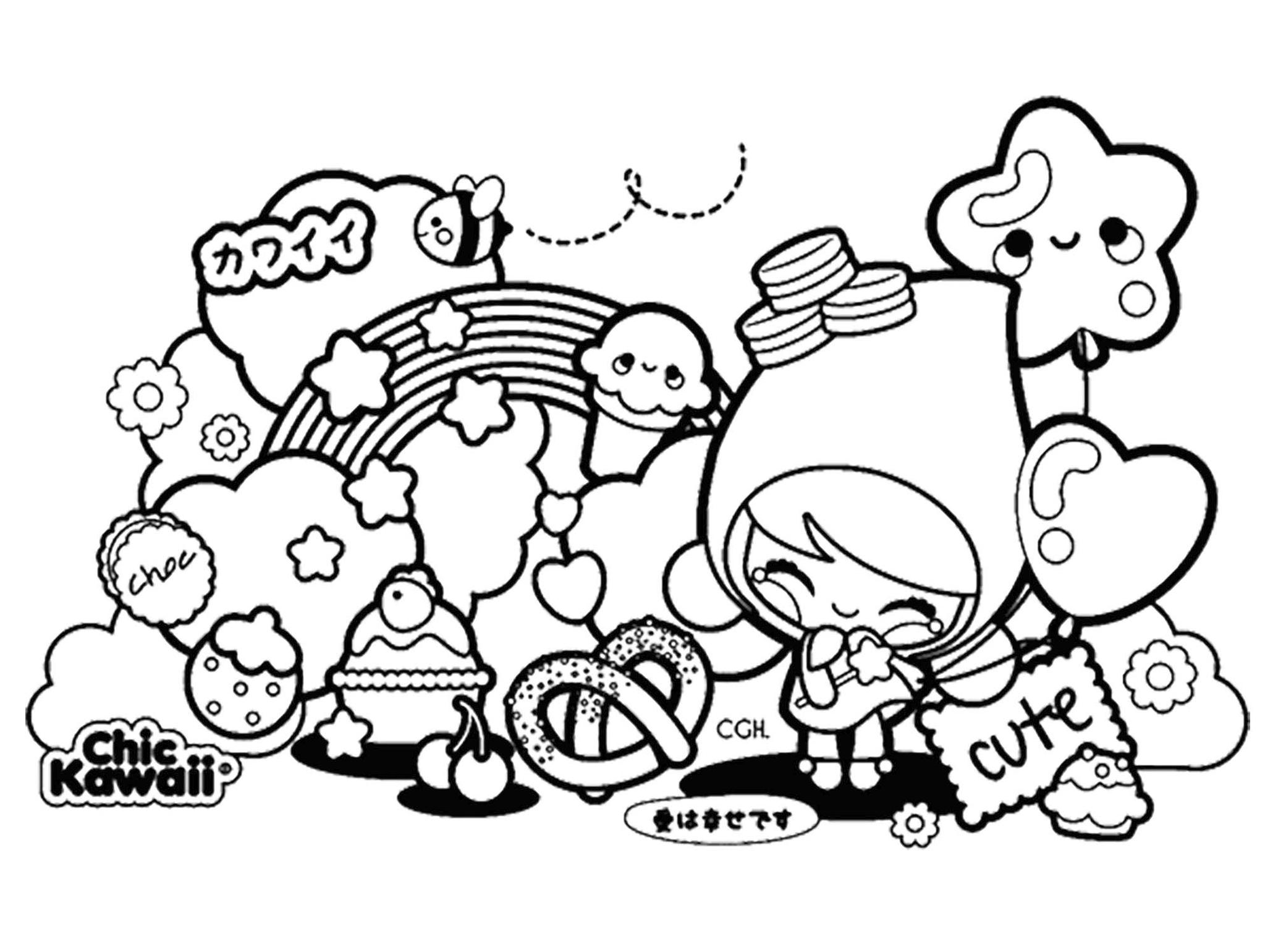 Kawaii Food Coloring Page Coloring In Pages Online