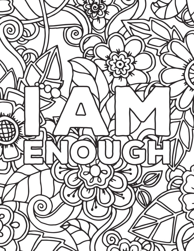 Download Get This Printable Adult Coloring Pages Quotes I Am Enough