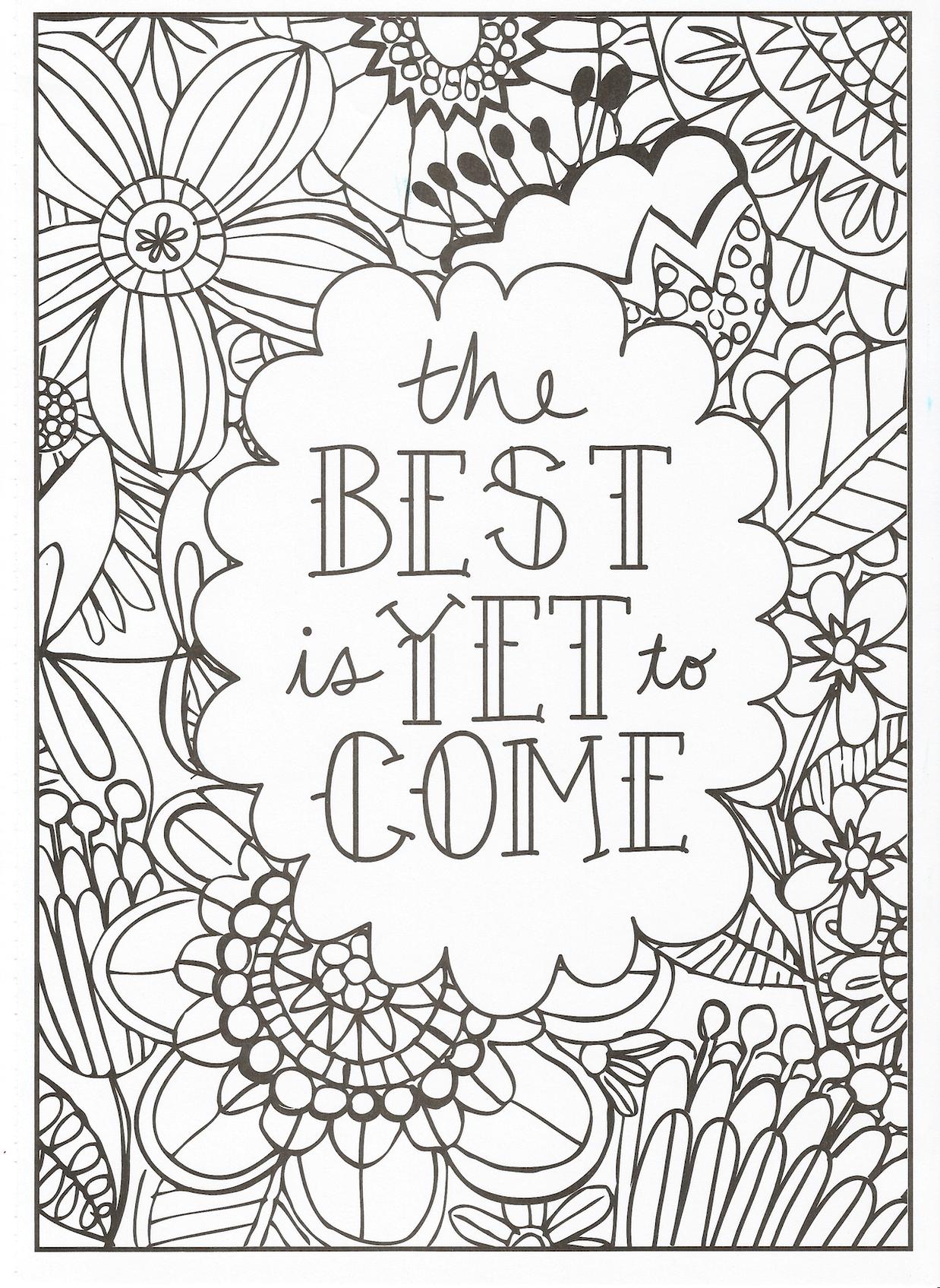 Free Printable Inspirational Quotes Coloring Pages - Printable Templates