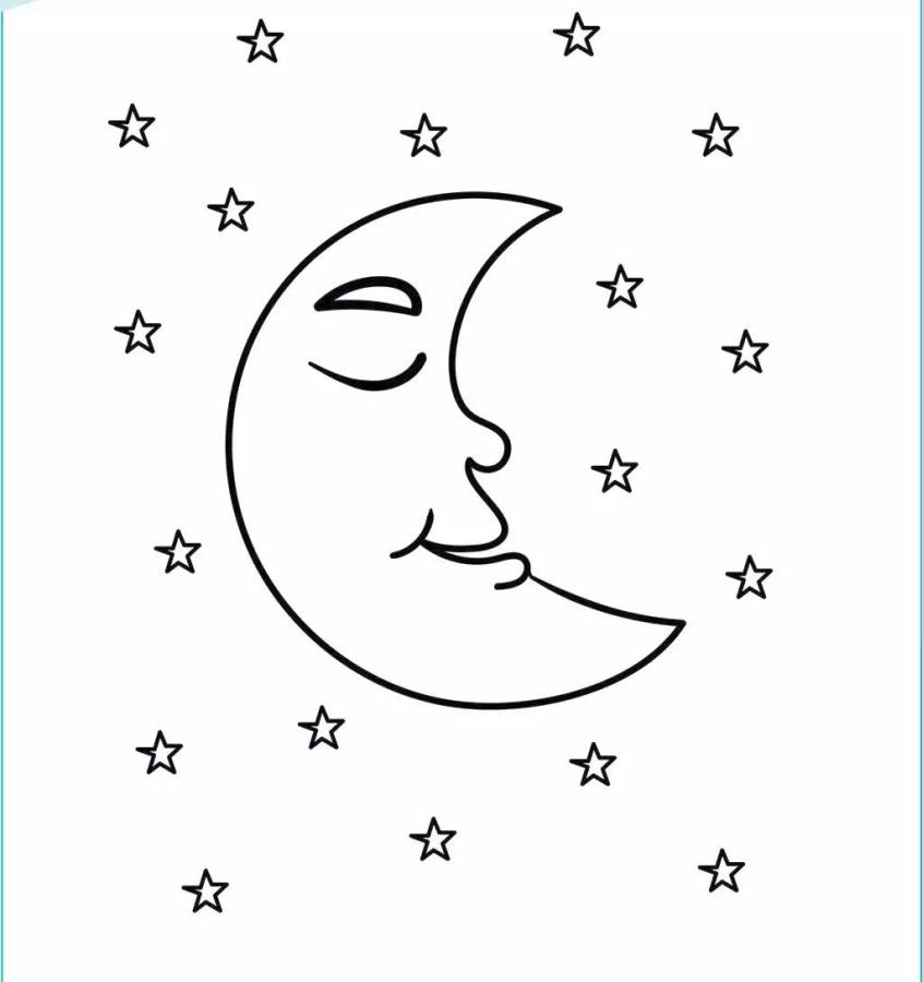 Get This Star Coloring Pages Crescent Moon and the Stars