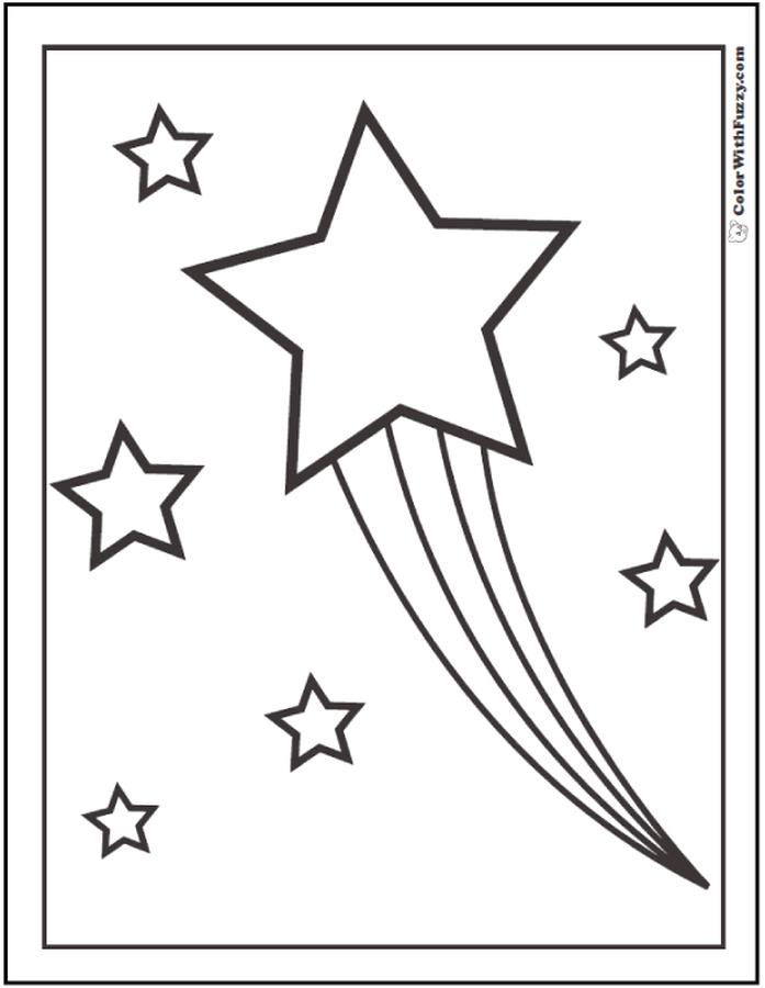 Download Get This Star Coloring Pages Shooting Star with Rainbow Trails