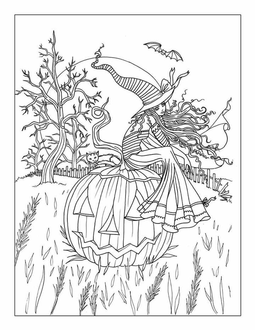 Printable Coloring Pages Halloween For Adults