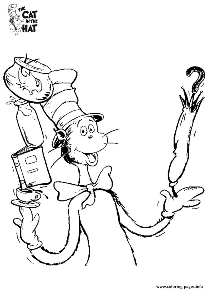 20+ Free Printable Cat in the Hat Coloring Pages