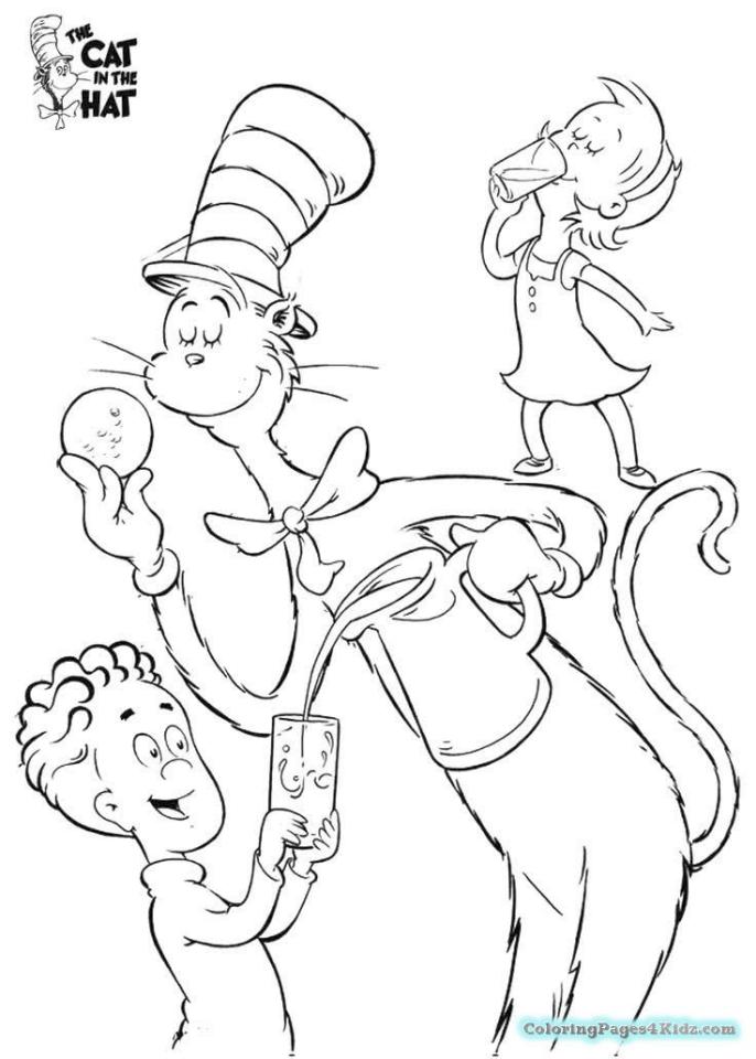 Get This Cat In The Hat Coloring Pages Dr. Seuss Printable ...