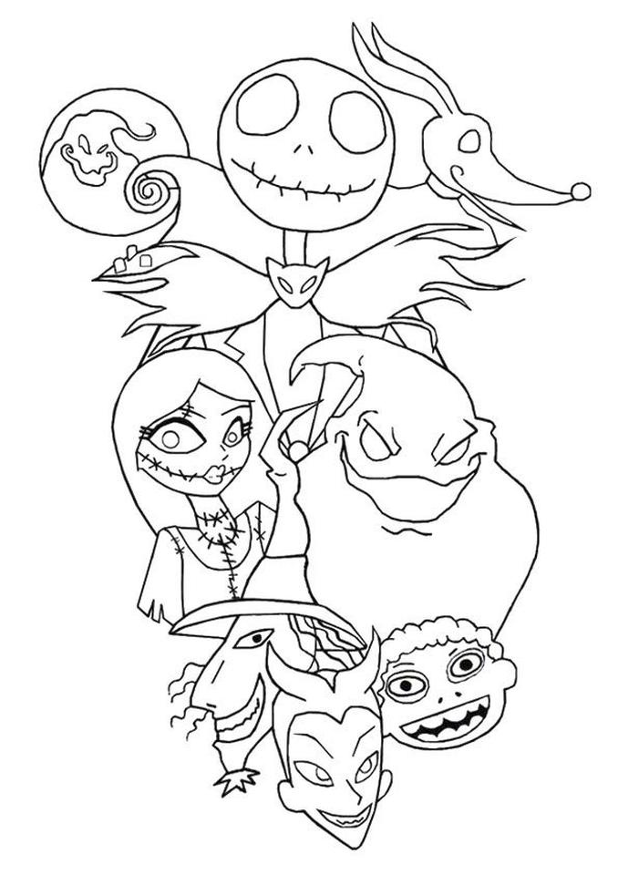 20  Free Printable Nightmare Before Christmas Coloring Pages