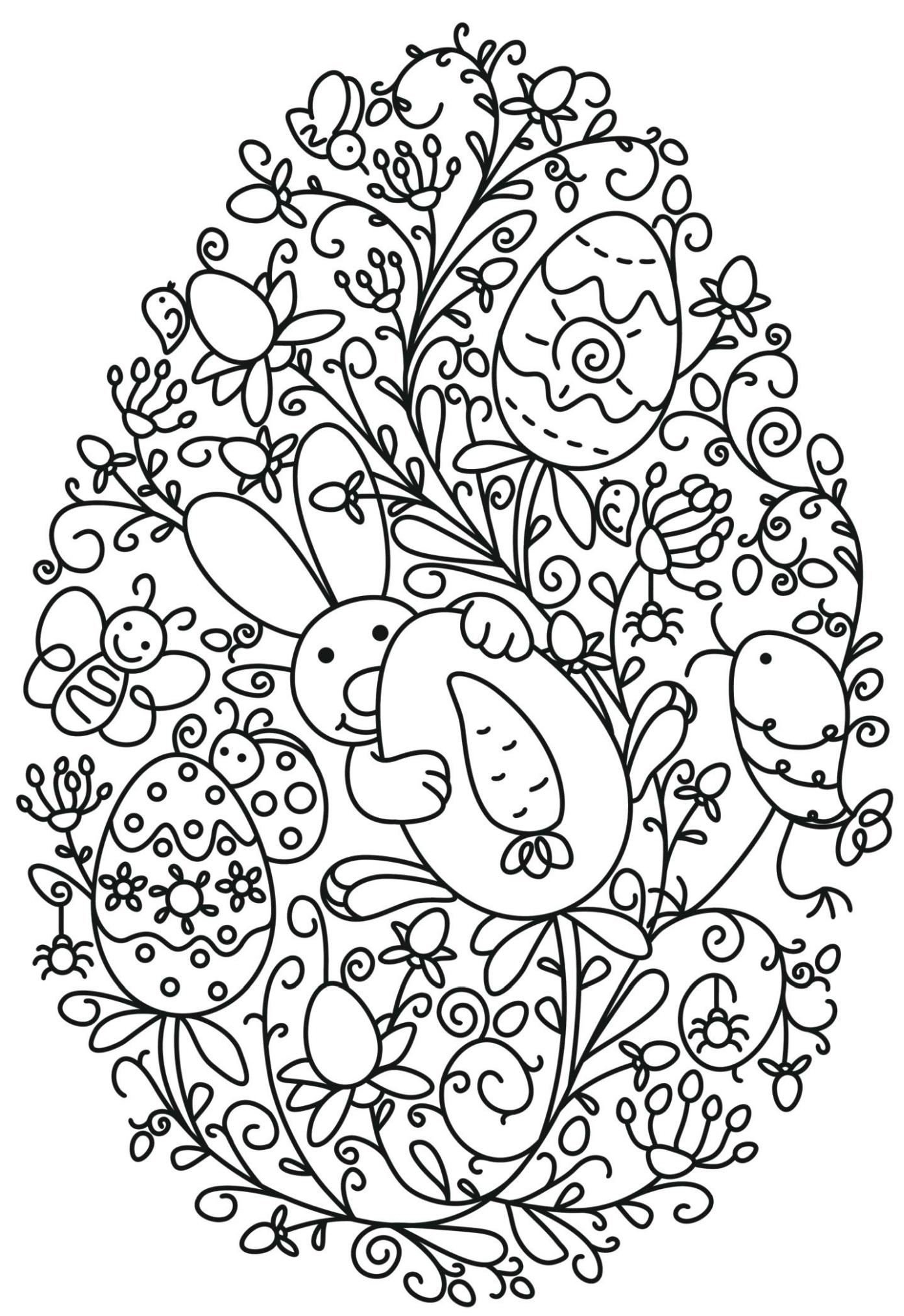 Get This Adult Easter Coloring Pages Funny Easter Bunny Holding an Egg