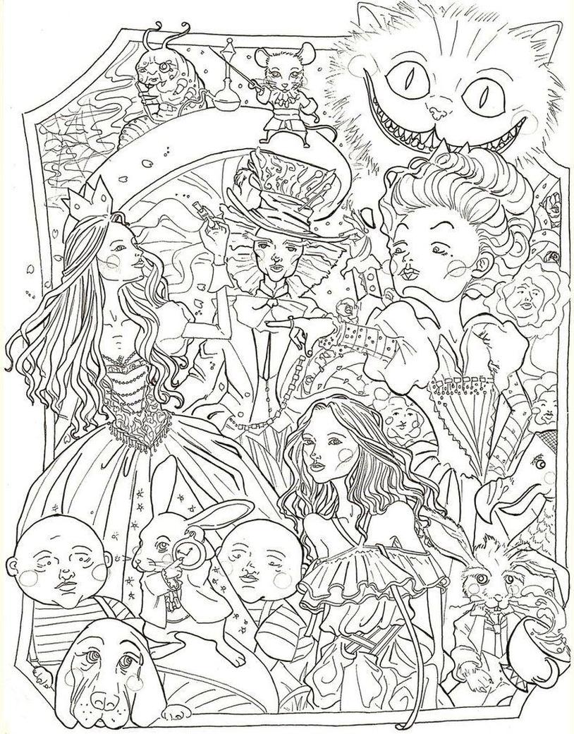 Get This Adult Coloring Pages Disney Disney Alice in ...
