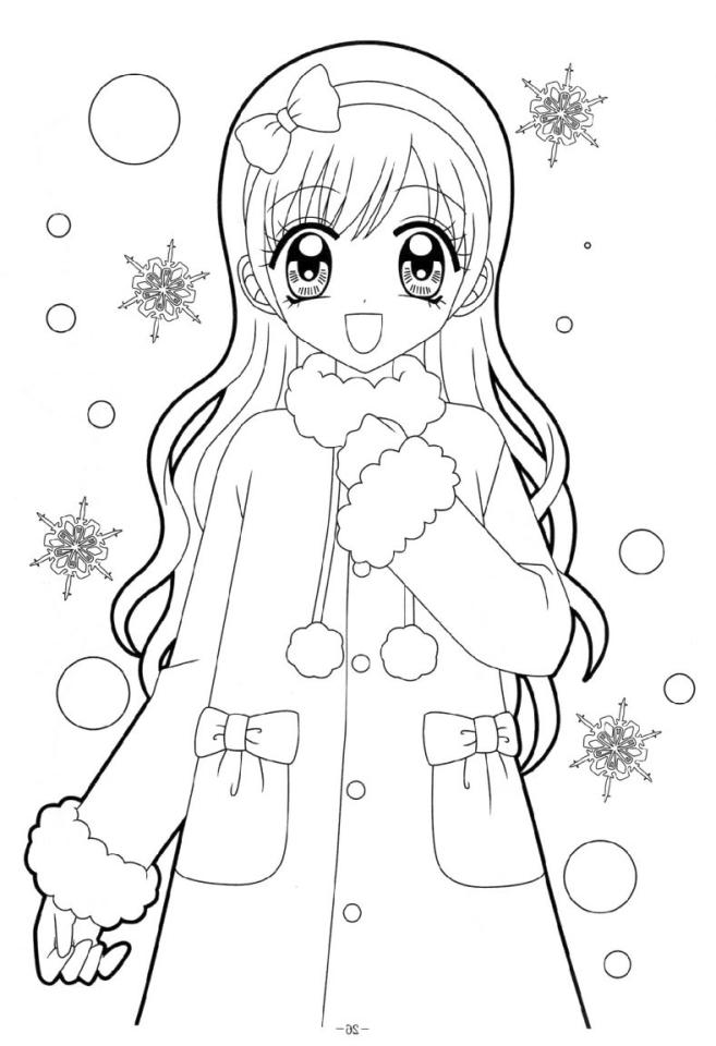Coloring pages cute girls anime manga kawaii kids | Download on Freepik