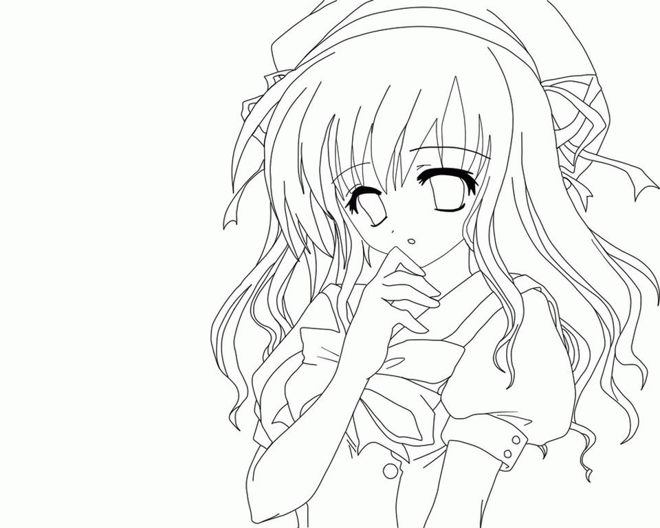 Coloring Pages  Lovely Anime Girls Coloring Pages