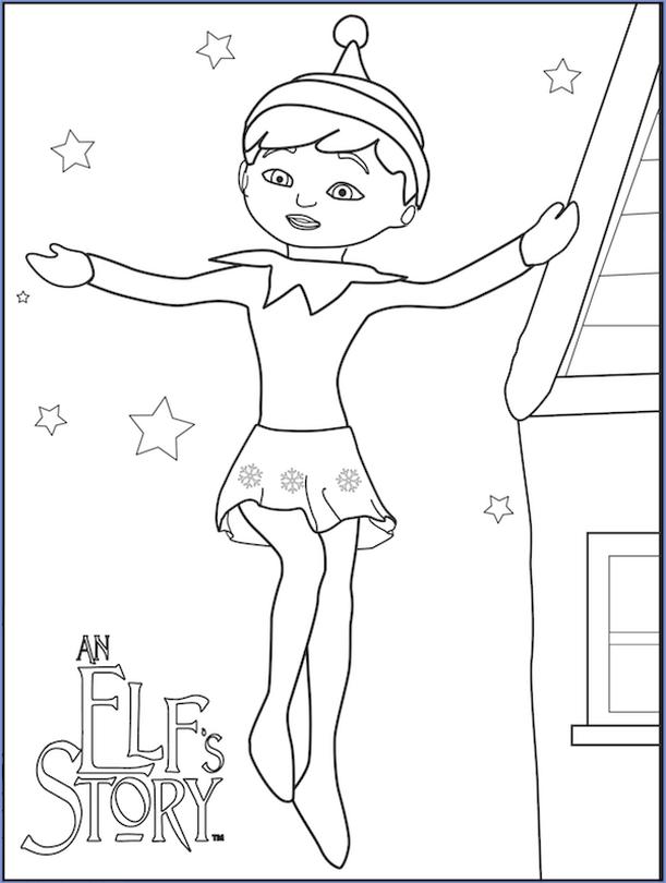 Get This Elf on the Shelf Coloring Pages Free Girl Elf in An Elfs Story