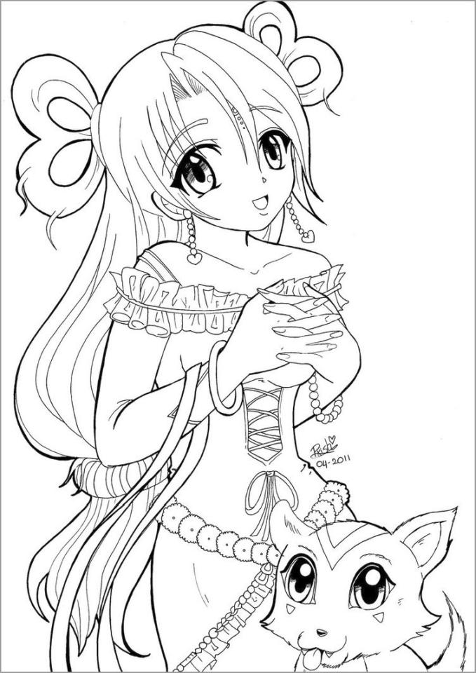 cute anime couple coloring pages