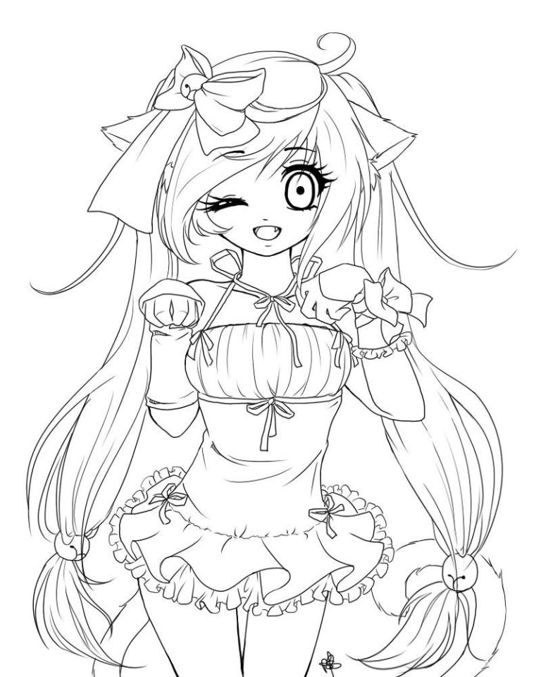 cute anime girls coloring pages