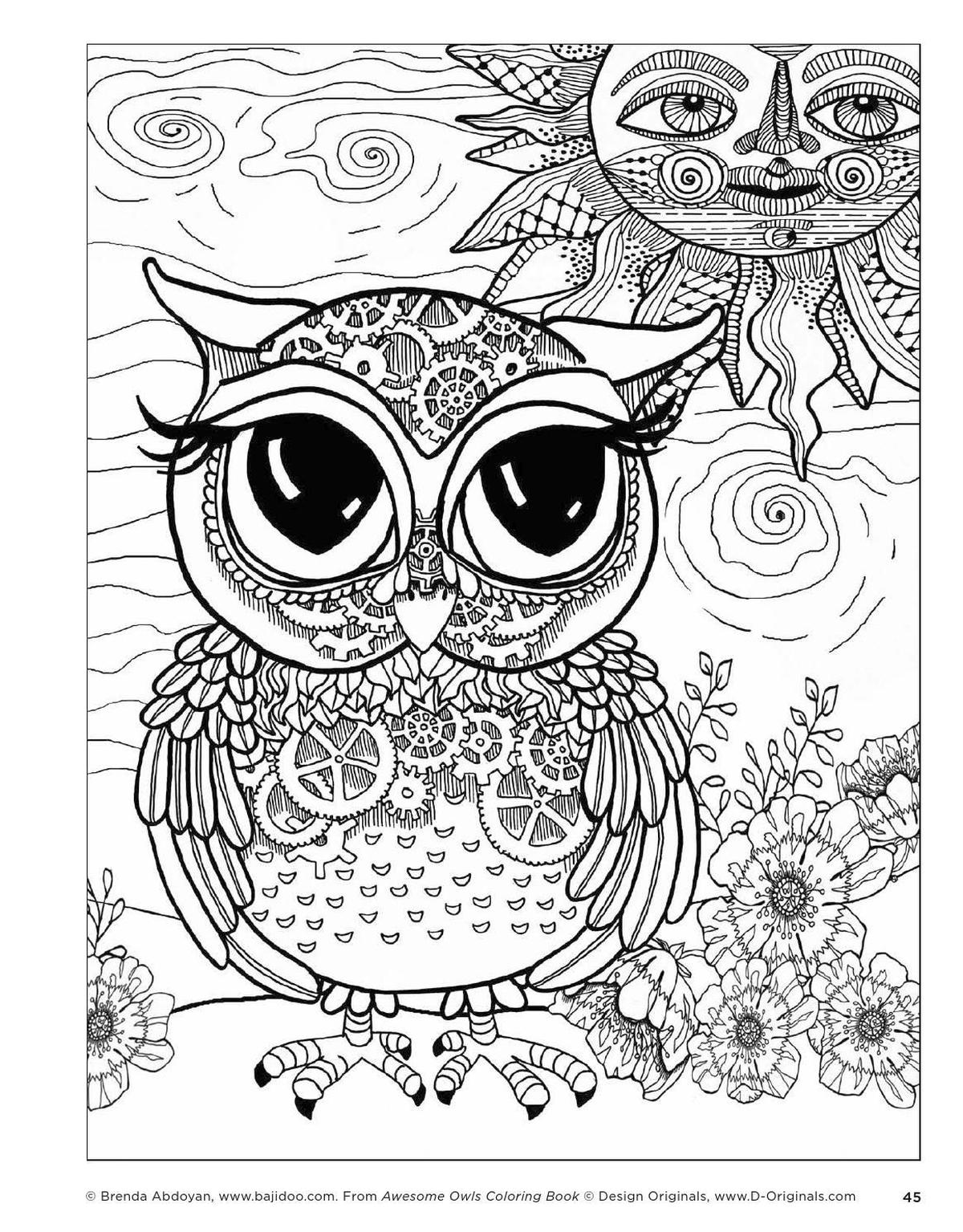 Get This Owl Coloring Pages for Grown Ups Free to Print oe4t1