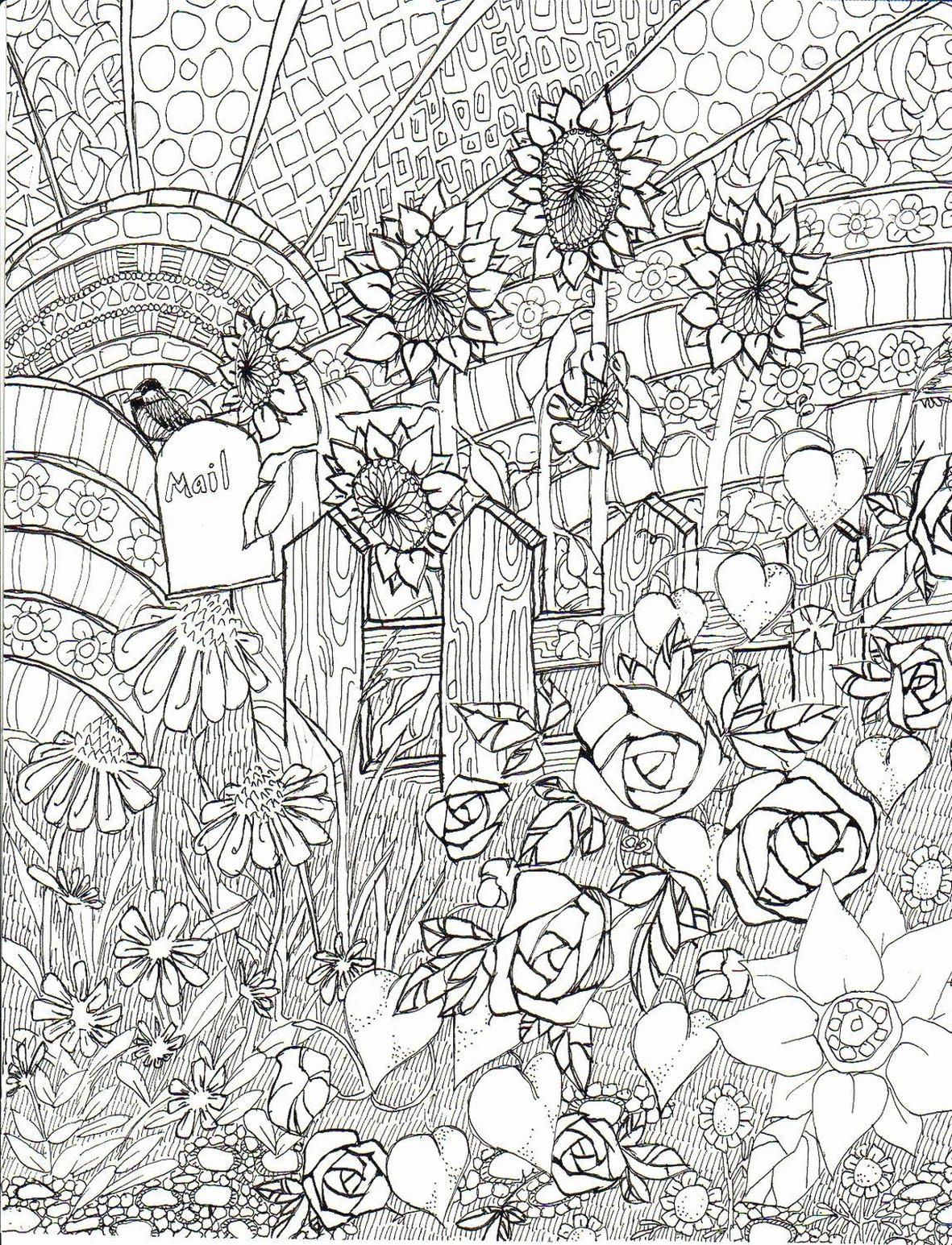 get this spring coloring pages free for grown ups complex floral garden printable