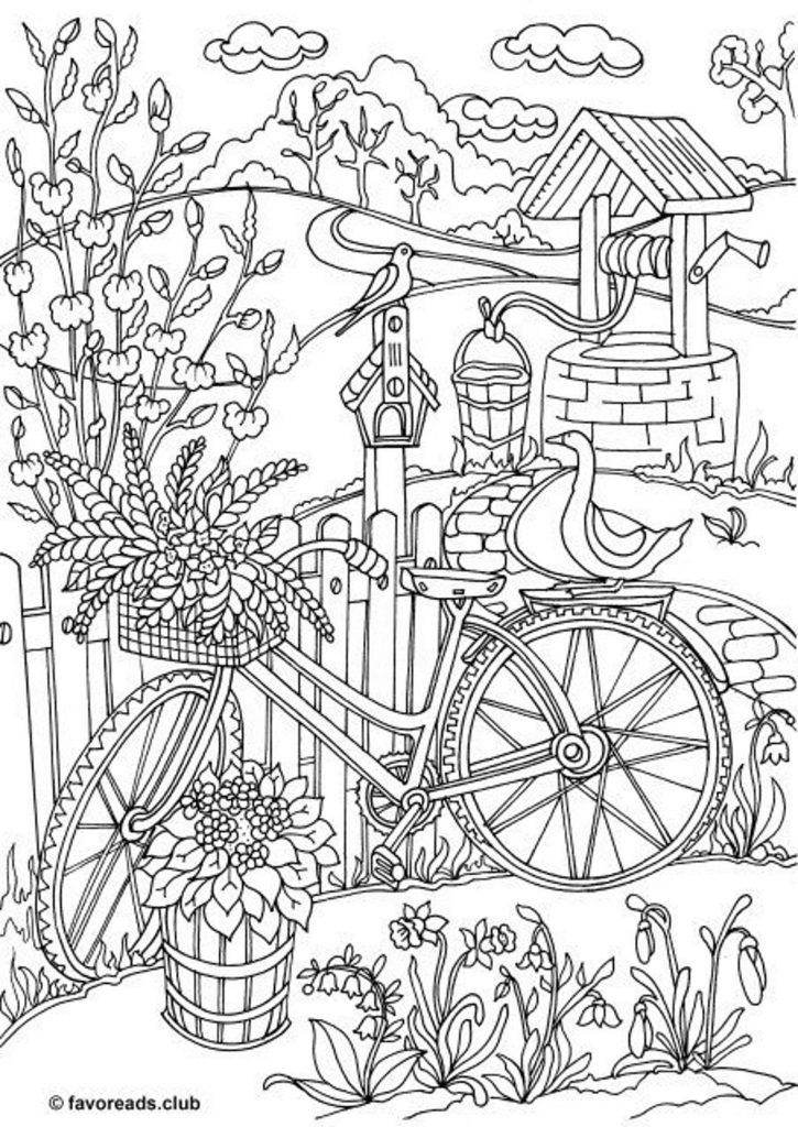 Get This Spring Coloring Pages Printable for Adults Beautiful Spring
Garden with a Well