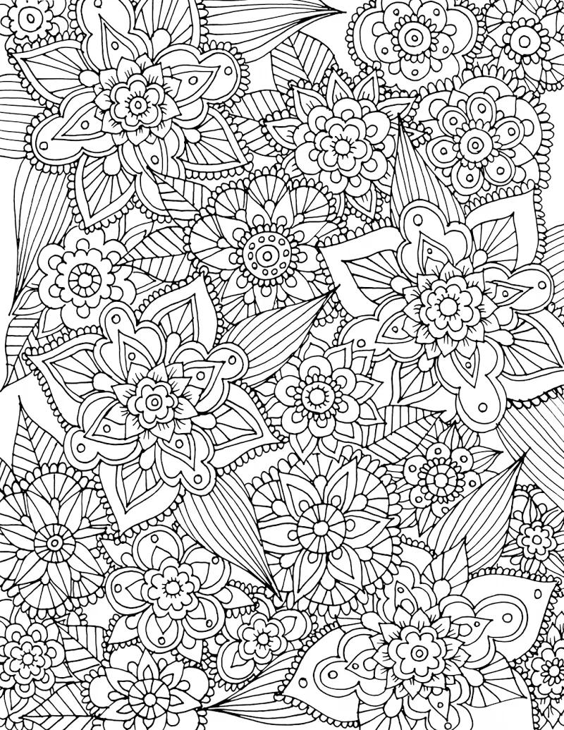 spring adult coloring pages printable