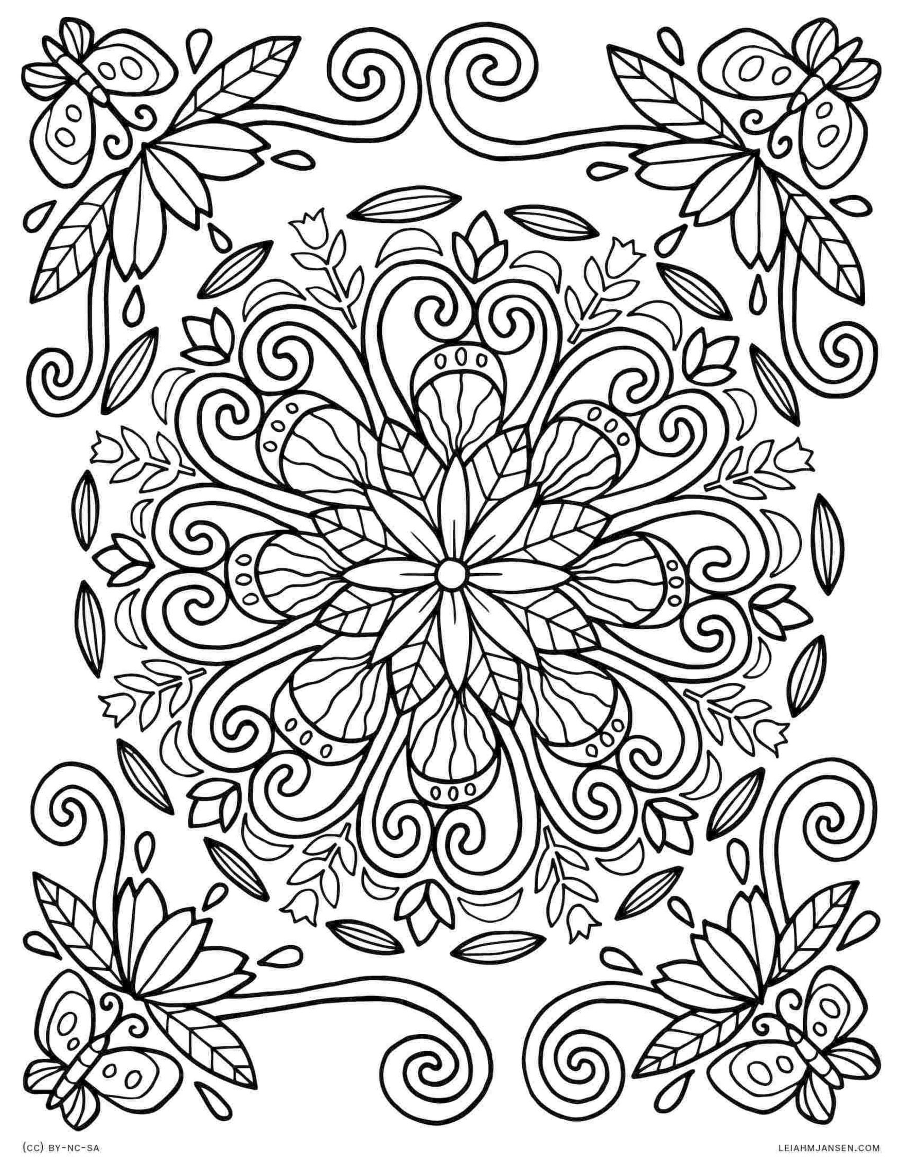 20+ Free Printable Spring Adult Coloring Pages