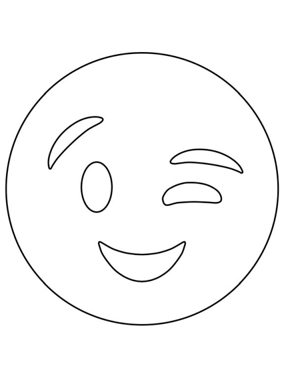 Get This Emoji Coloring Pages Smiley Winking Emoji