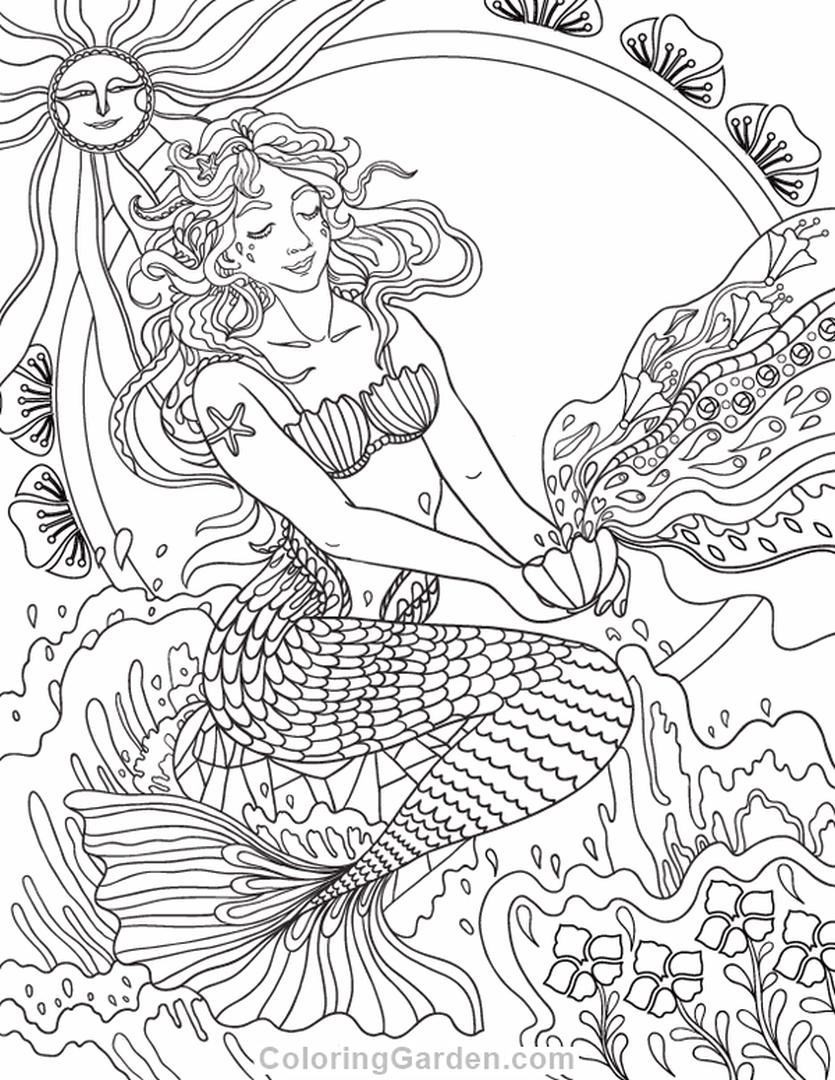 Get This Realistic Mermaid Coloring Pages for Adult l4ud12