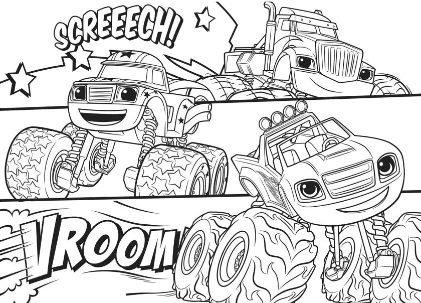 Get This Blaze Coloring Pages Printable Vroom Vroom