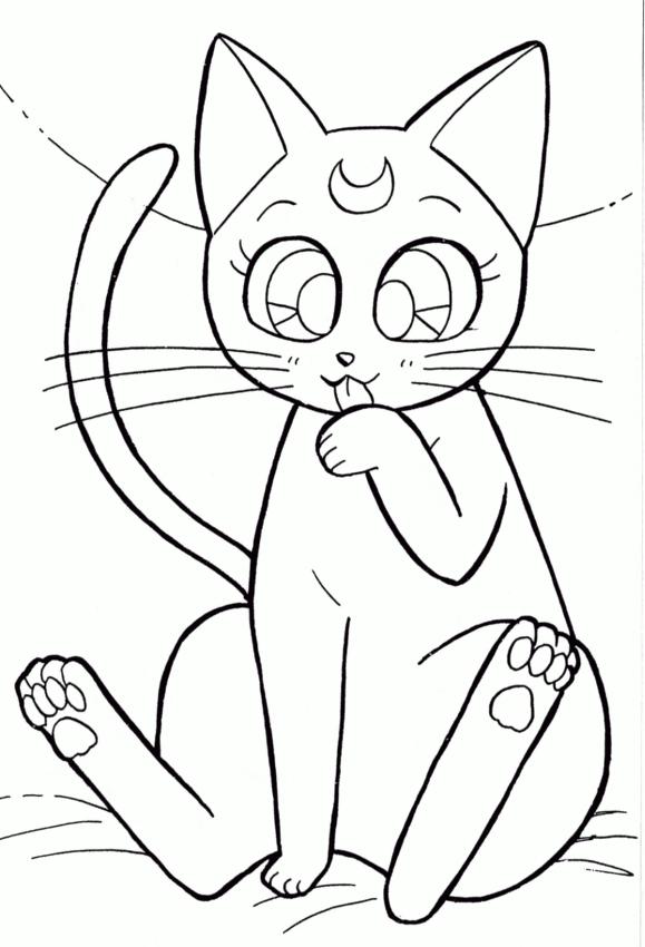 Get This Sailor Moon Luna Coloring Pages Luna the Cat