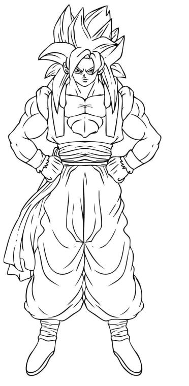 dragon ball z coloring pages goku super saiyan 4