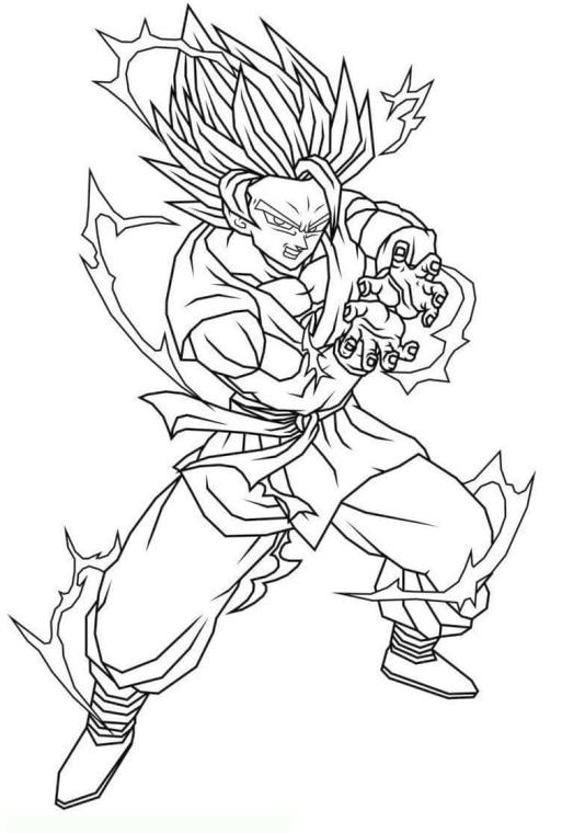 Get This Goku Coloring Pages Online Super Saiyan 2 !
