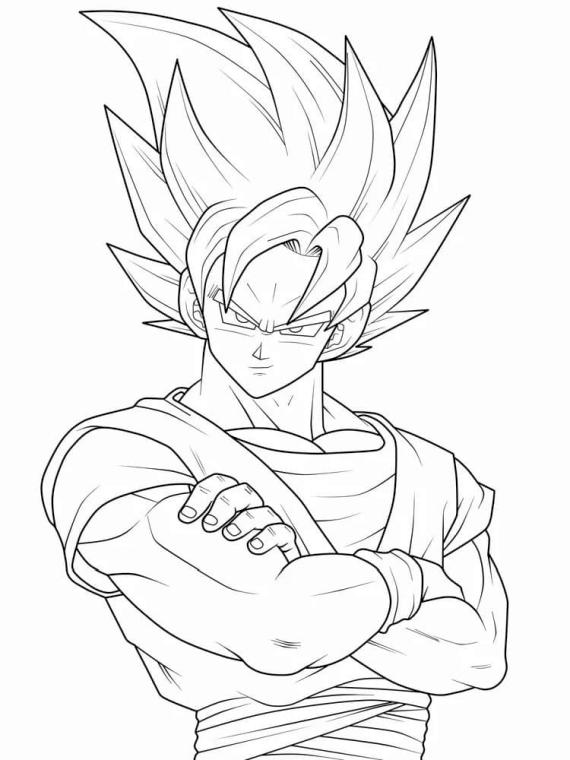 Songoku Super Saiyajin - 4 - Dragon Ball Kids Coloring Pages