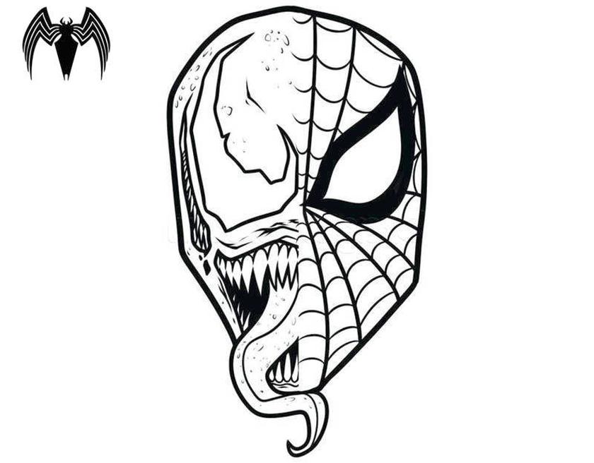 Get This Venom Coloring Pages Printable Venom and Spiderman mask