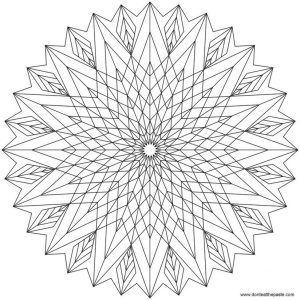 Abstract Coloring Pages Free Printable Geometric Mandala with Sharp Edges