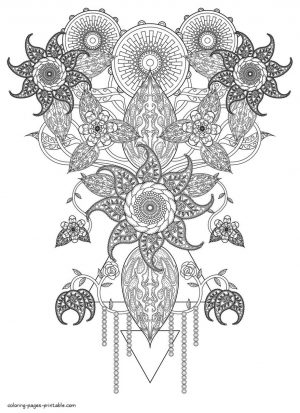 Abstract Coloring Pages Free Printable Intricate Abstract Chandelier