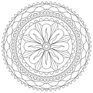 Abstract Coloring Pages Free Printable Simple Flower Mandala