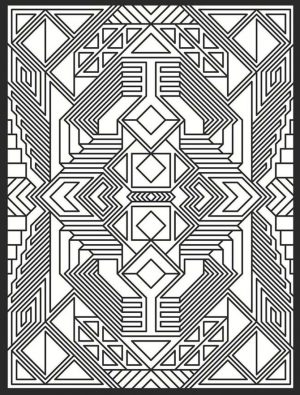 Abstract Coloring Pages for Adults Complex Abstract Geometry Pattern