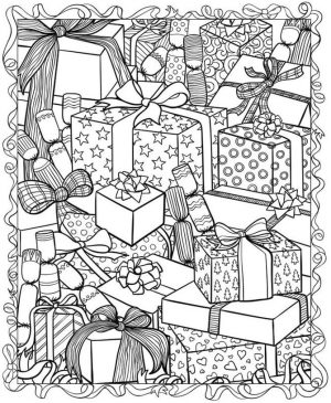 Adult Christmas Coloring Pages Free Gifts and Presents 9opz