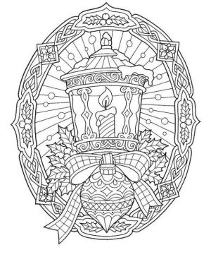 Adult Christmas Coloring Pages Free Printable Candle Light ntp2