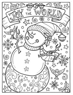 Adult Christmas Coloring Pages Free Printable Snowman qlc4