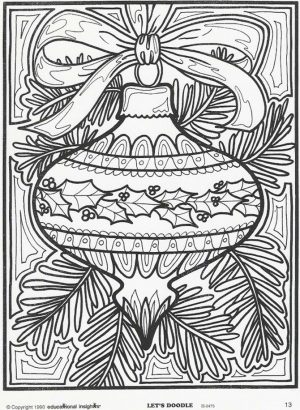 Adult Christmas Coloring Pages Free Tree Ornament tro7