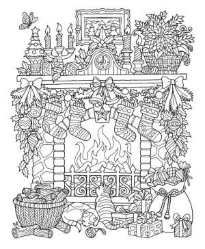 Adult Christmas Coloring Pages Free Winter Night fre6