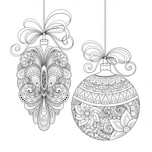 Adult Christmas Coloring Pages Free to Print Two Christmas Ornaments arc9
