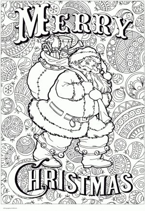 Adult Christmas Coloring Pages to Print Big Santa hay1