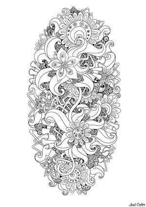 Adult Coloring Pages Abstract Relazing Zen Flower Pattern