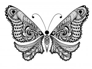 Adult Coloring Pages Animals Butterfly 1