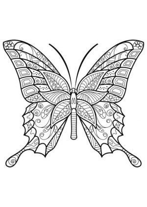 Adult Coloring Pages Animals Butterfly 2