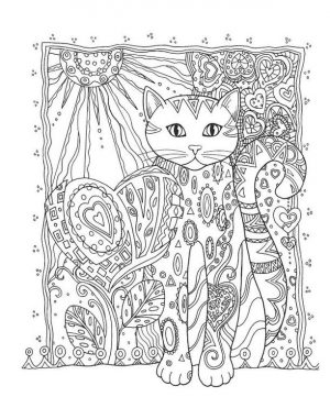 Adult Coloring Pages Animals Cat 3