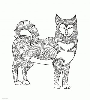 Adult Coloring Pages Animals Dog