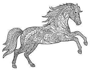 Adult Coloring Pages Animals Horse 1