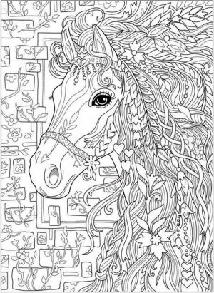 Adult Coloring Pages Animals Horse 2