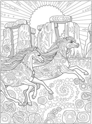 Adult Coloring Pages Animals Horse 3
